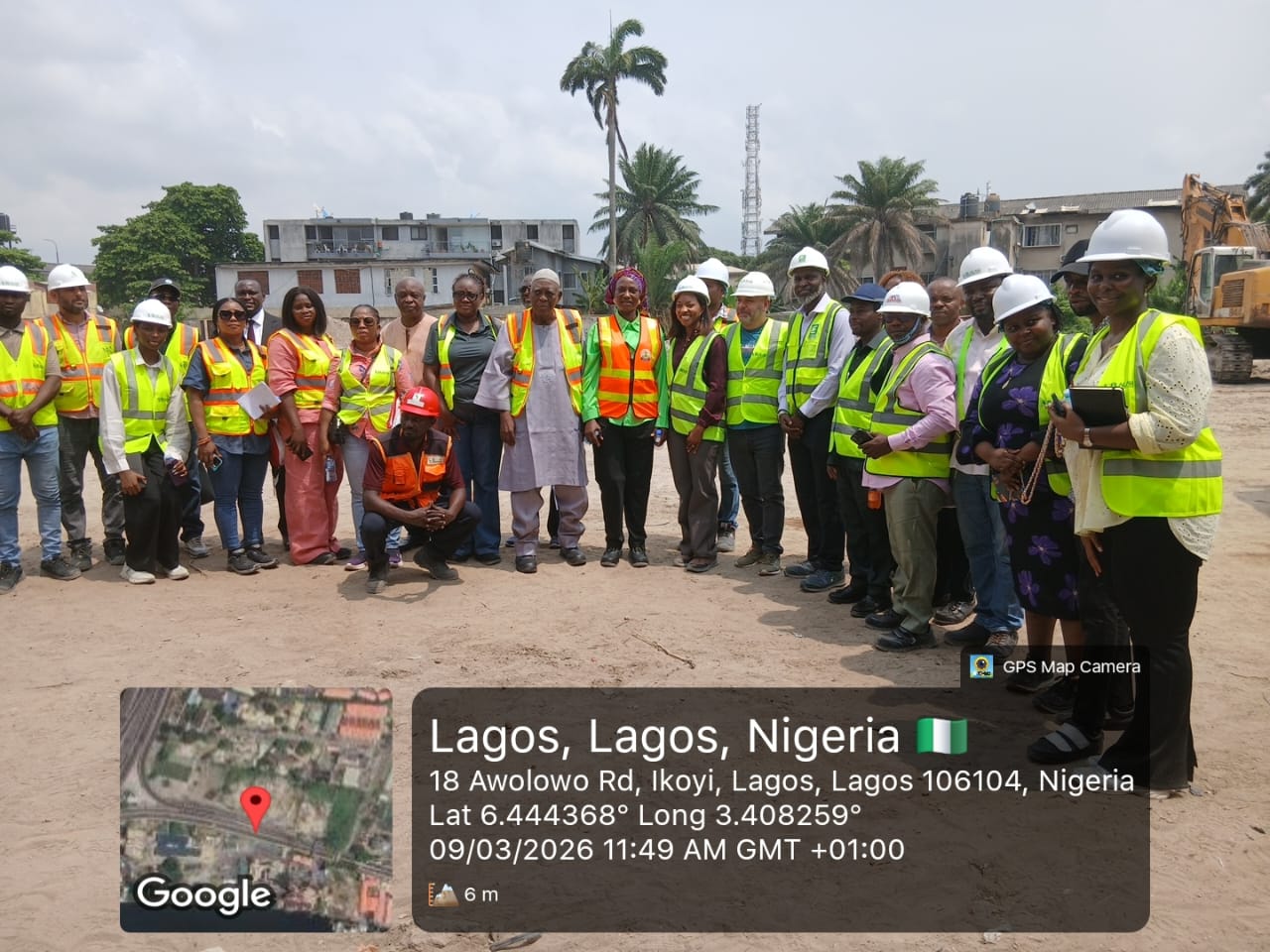 Site visit — team on site at Ikoyi, March 2026